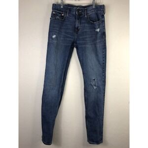 OLD NAVY Mens 32 x 34 Skinny Distressed Medium Blue Wash Denim Jeans